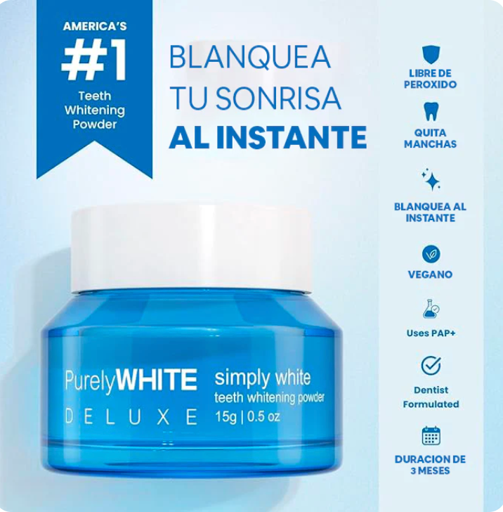 PURELY WHITE™ - ⁠Potente fórmula blanqueadora, 100% efectivo.